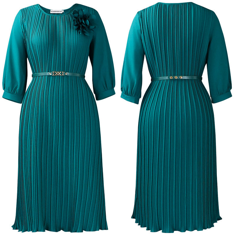 Nina Women's Elegant Midi Dress – Flattering A-Line Style 2