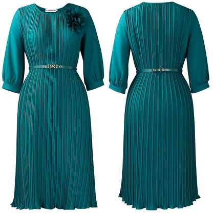 Nina Women's Elegant Midi Dress – Flattering A-Line Style 2