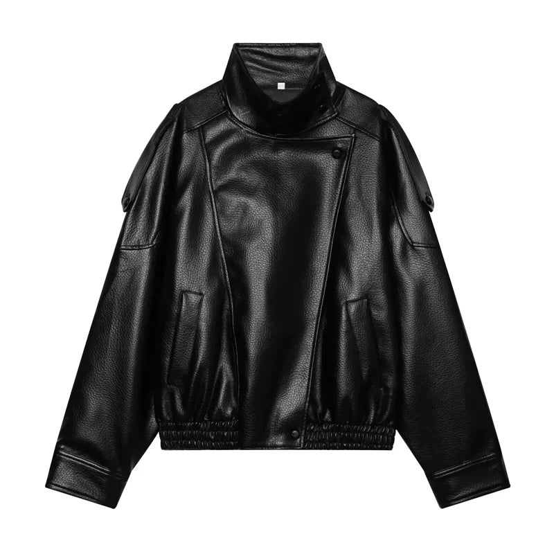 Niora Women's Faux Leather Jacket – Stylish Warm Outerwear for Fall 10
