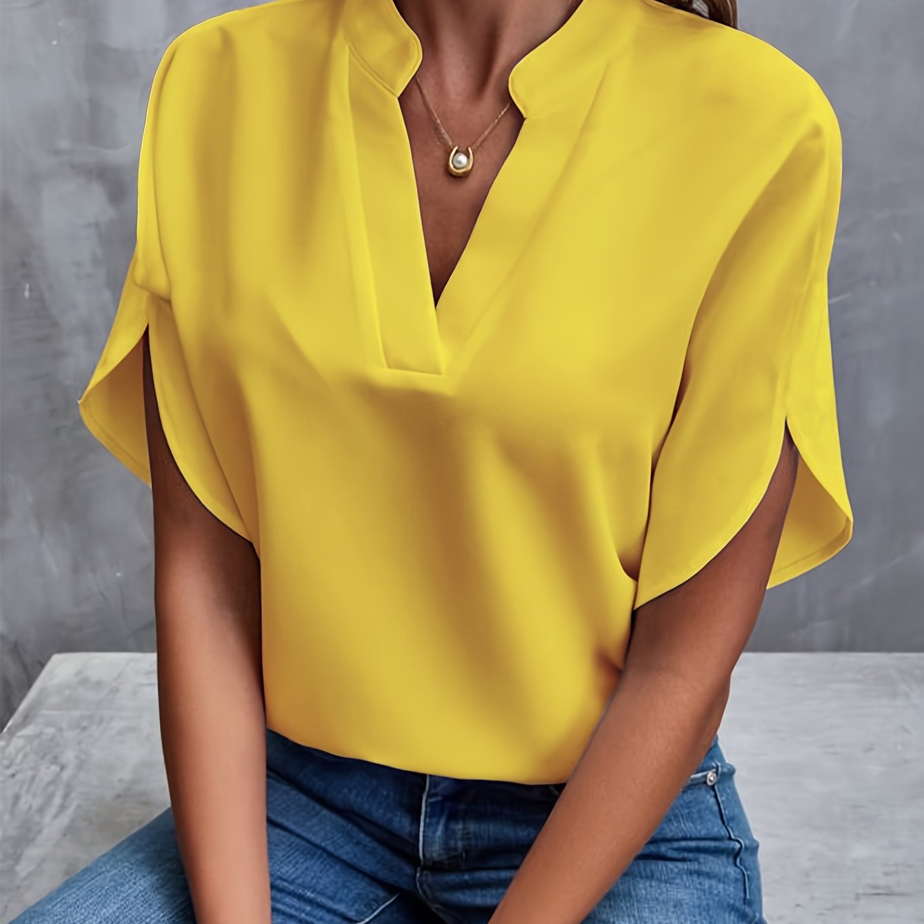 Nora Women's Chic Blouse – Relaxed Fit V Neck for Effortless Style 11