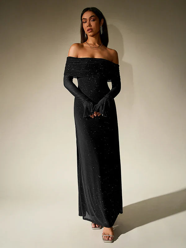 Nora Women's Elegant Maxi Dress – Timeless Off Shoulder Style 3