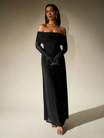 Nora Women's Elegant Maxi Dress – Timeless Off Shoulder Style 3