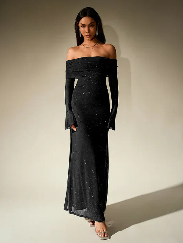 Nora Women's Elegant Maxi Dress – Timeless Off Shoulder Style 4