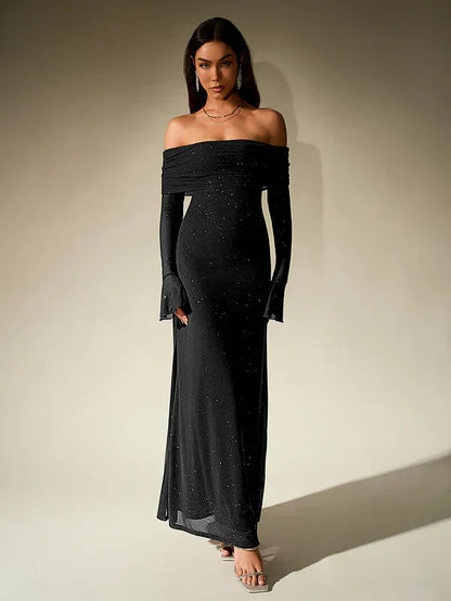 Nora Women's Elegant Maxi Dress – Timeless Off Shoulder Style 4