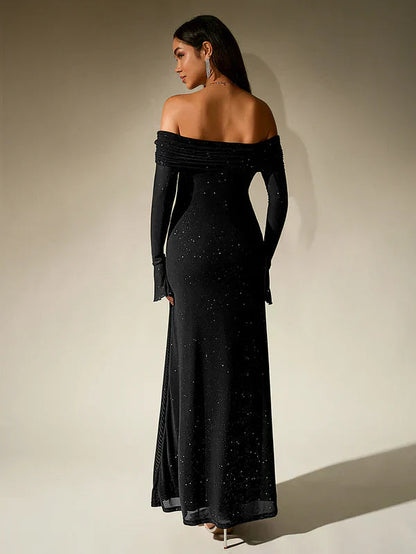 Nora Women's Elegant Maxi Dress – Timeless Off Shoulder Style 5