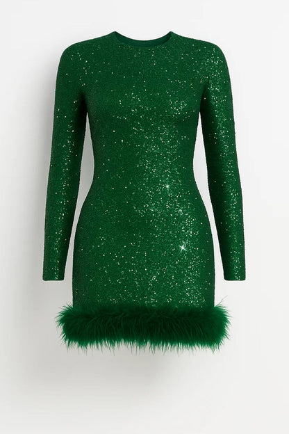 Nora Women's Mini Dress – Stunning Sequin and Feather Detail 1