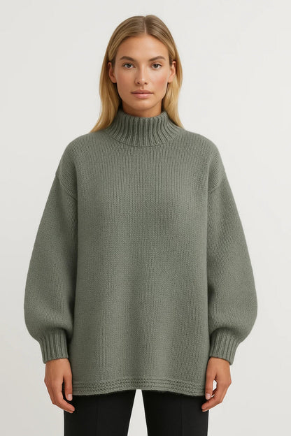 Nora Women's Oversized Sweater – Cozy High Collar for Everyday Wear 2