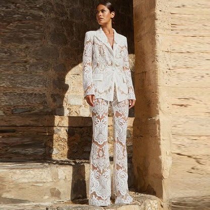 Set Women - Blazer Net Trousers Outfit