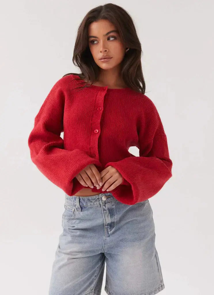 Cardigan Women - Soft Knit Cardigan with Button Front