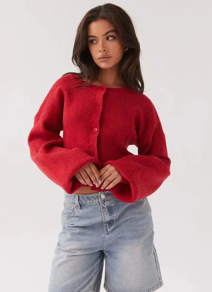 Cardigan Women - Soft Knit Cardigan with Button Front
