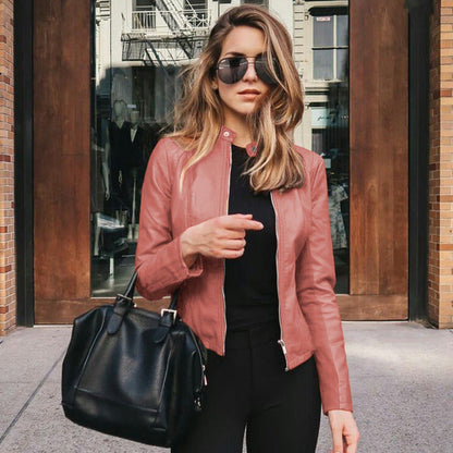 Rilora Women's Leather Jacket – Sleek Zipper Design for Versatile Style 3