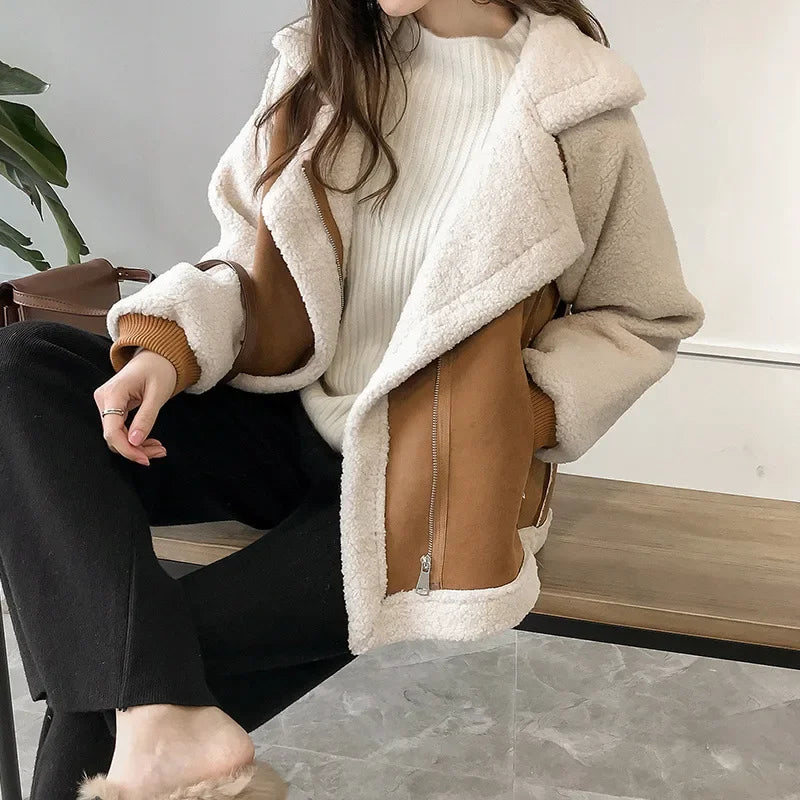 Jacket Women - Aviator Jacket with Shearling Lining