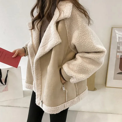 Jacket Women - Aviator Jacket with Shearling Lining