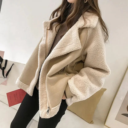 Jacket Women - Aviator Jacket with Shearling Lining