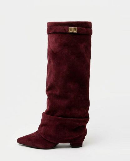 Sarela Women's Knee High Boots – Slouchy Suede Comfort for Casual Wear 0