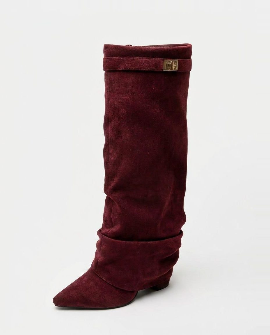 Sarela Women's Knee High Boots – Slouchy Suede Comfort for Casual Wear 1