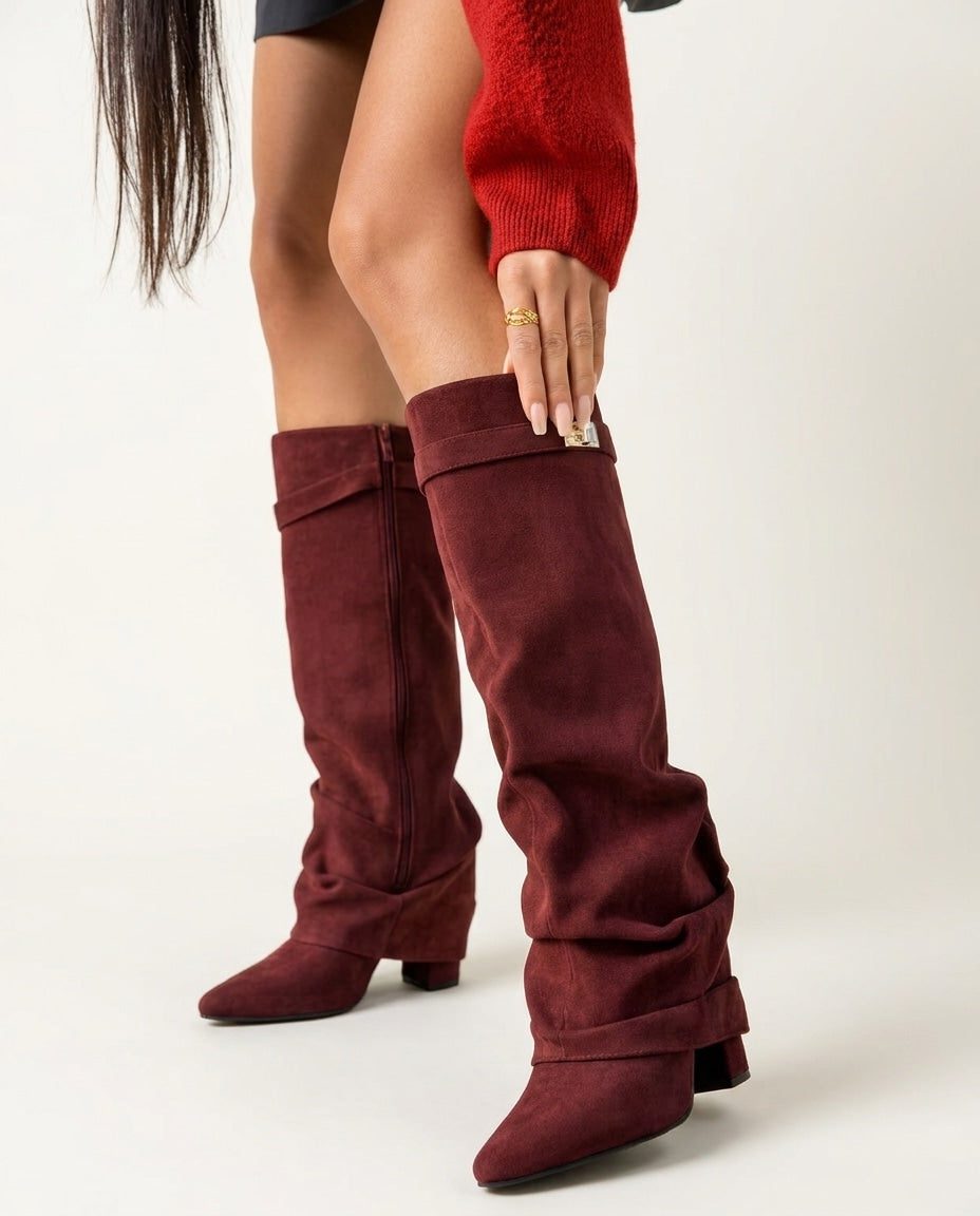 Sarela Women's Knee High Boots – Slouchy Suede Comfort for Casual Wear 3