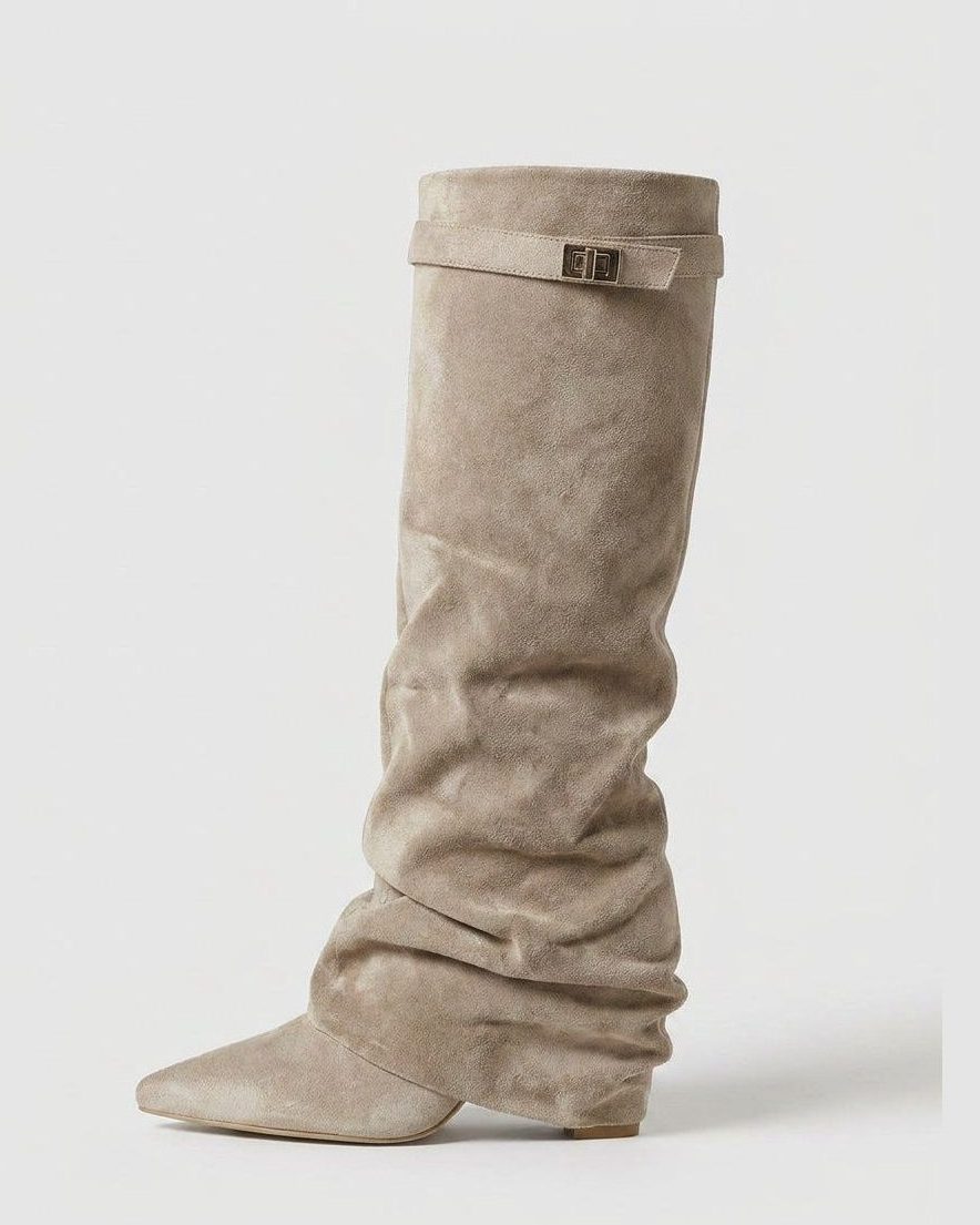 Sarela Women's Knee High Boots – Slouchy Suede Comfort for Casual Wear 4