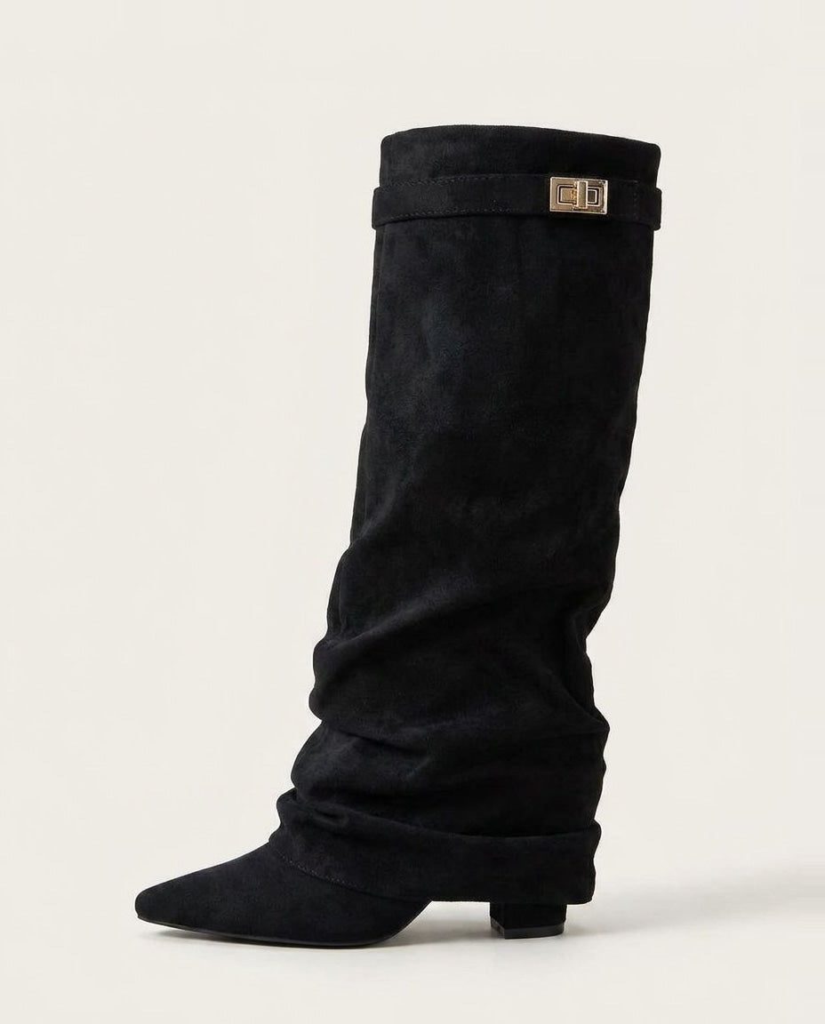 Sarela Women's Knee High Boots – Slouchy Suede Comfort for Casual Wear 8