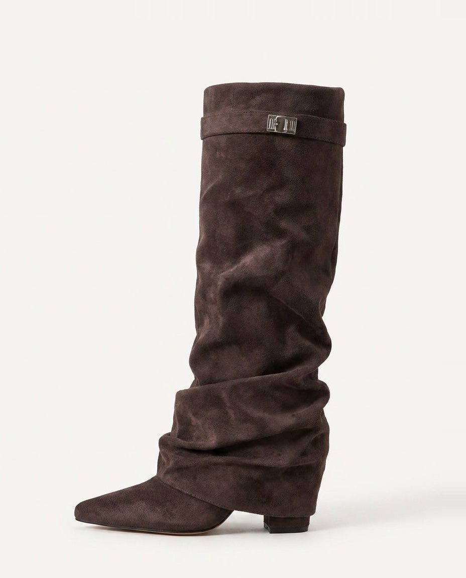 Sarela Women's Knee High Boots – Slouchy Suede Comfort for Casual Wear 9