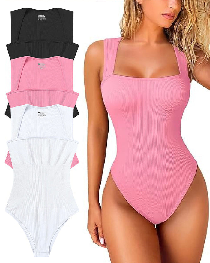 Sarela Women's Ribbed Knit Bodysuit – Seamless Tummy Control Comfort 11