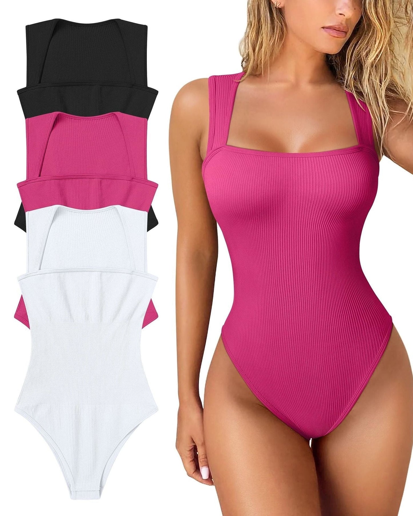 Sarela Women's Ribbed Knit Bodysuit – Seamless Tummy Control Comfort 15