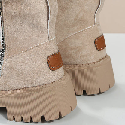 Sarela Women's Suede Ankle Boots – Slip-On Platform Comfort for Winter 5