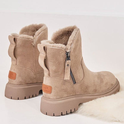 Sarela Women's Suede Ankle Boots – Slip-On Platform Comfort for Winter 6