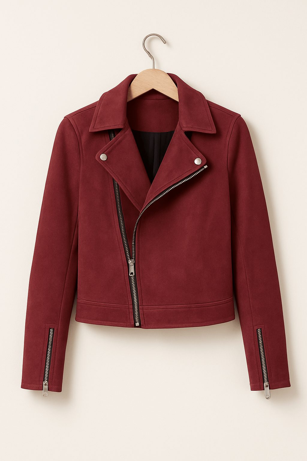 Sarelle Women's Cropped Biker Jacket – Asymmetric Zip Edgy Style 10