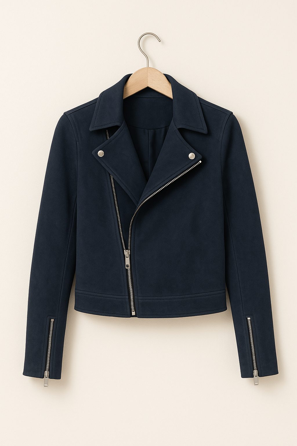Sarelle Women's Cropped Biker Jacket – Asymmetric Zip Edgy Style 7