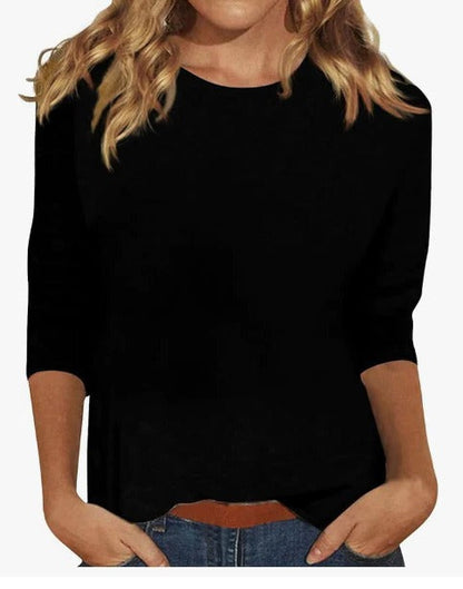 Sarina Women's Casual Crew Neck Top – 3/4 Sleeve Versatile Comfort 4