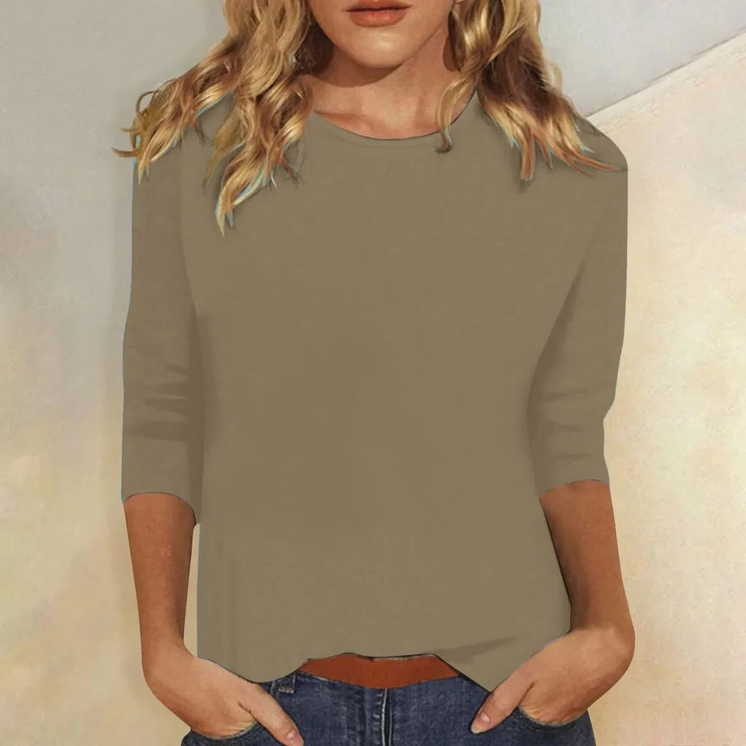 Sarina Women's Casual Crew Neck Top – 3/4 Sleeve Versatile Comfort 6