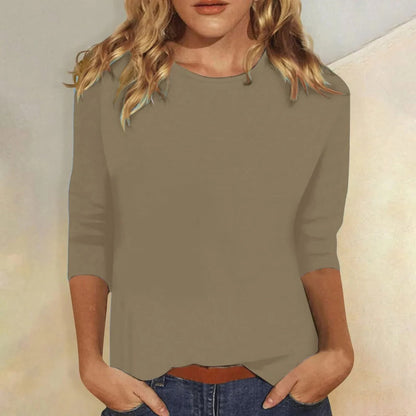 Sarina Women's Casual Crew Neck Top – 3/4 Sleeve Versatile Comfort 6