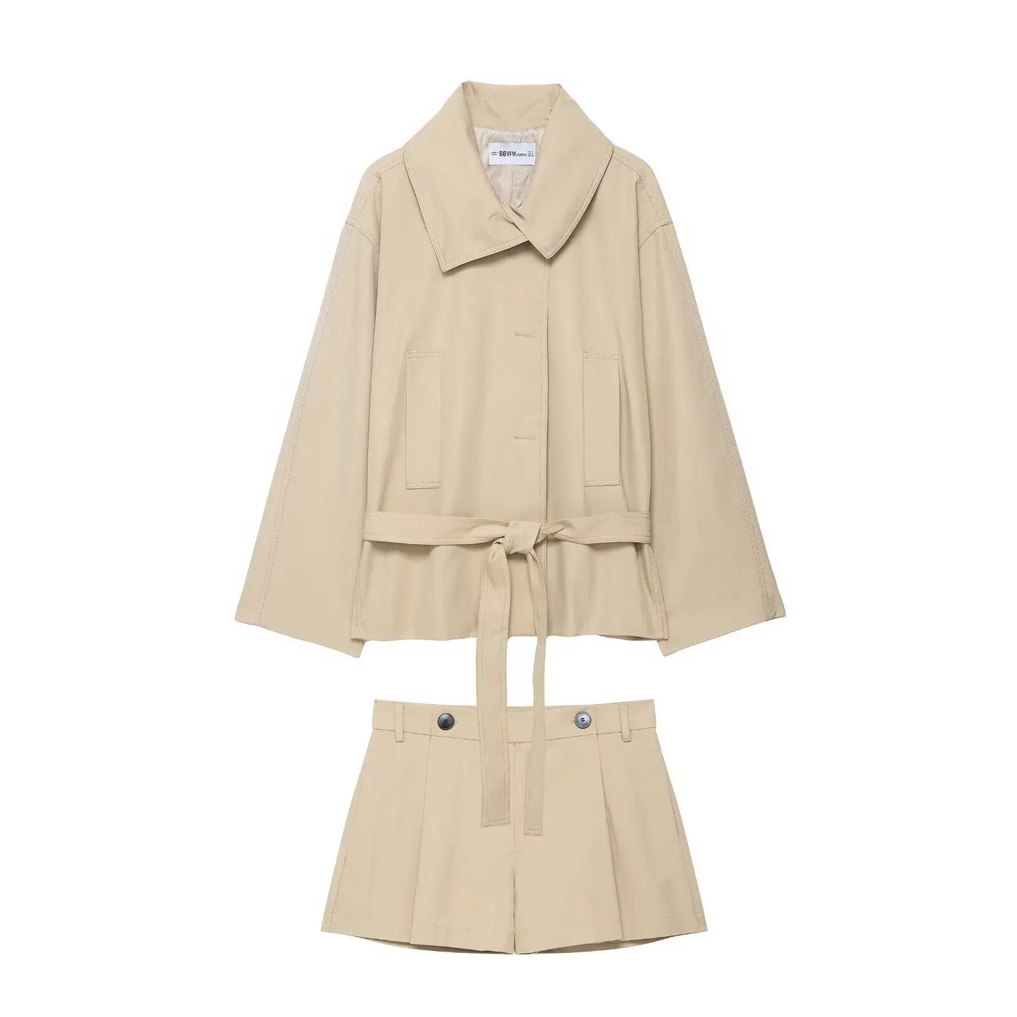 Sera Women's Chic Summer Suit – Stylish Lace-Up Jacket & Shorts 6
