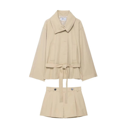 Sera Women's Chic Summer Suit – Stylish Lace-Up Jacket & Shorts 6