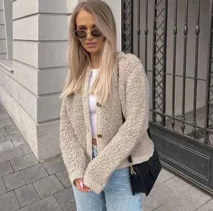 Sofia Gemütlicher Teddy-Cardigan – Weich und Vielseitig für Winterabende 3