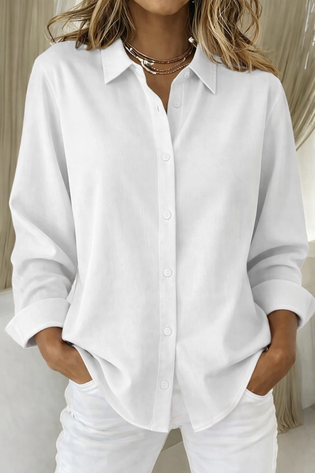 Sorelle Elegant Button Blouse – Timeless Design Breathable Comfort 4