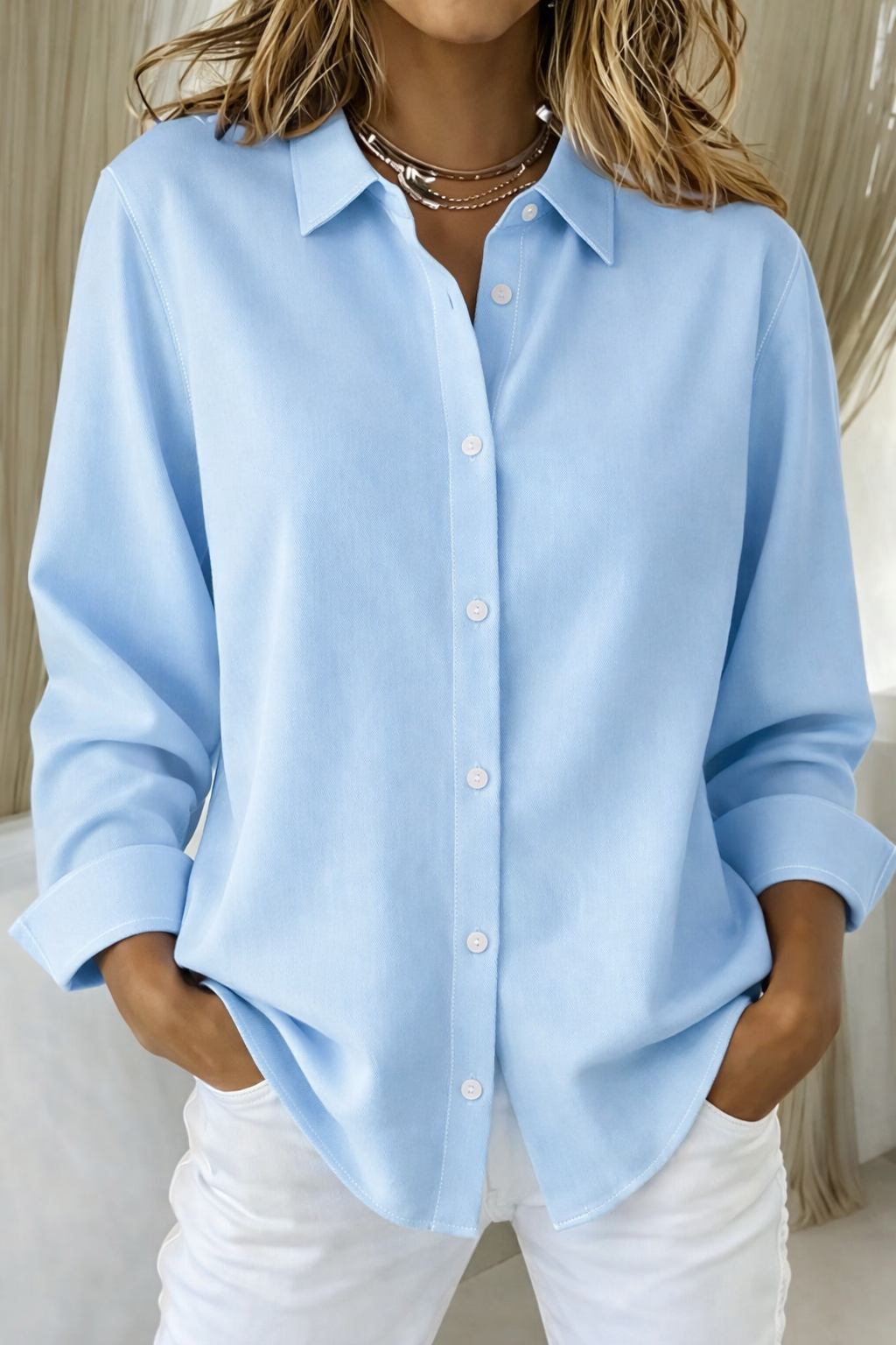 Sorelle Elegant Button Blouse – Timeless Design Breathable Comfort 5