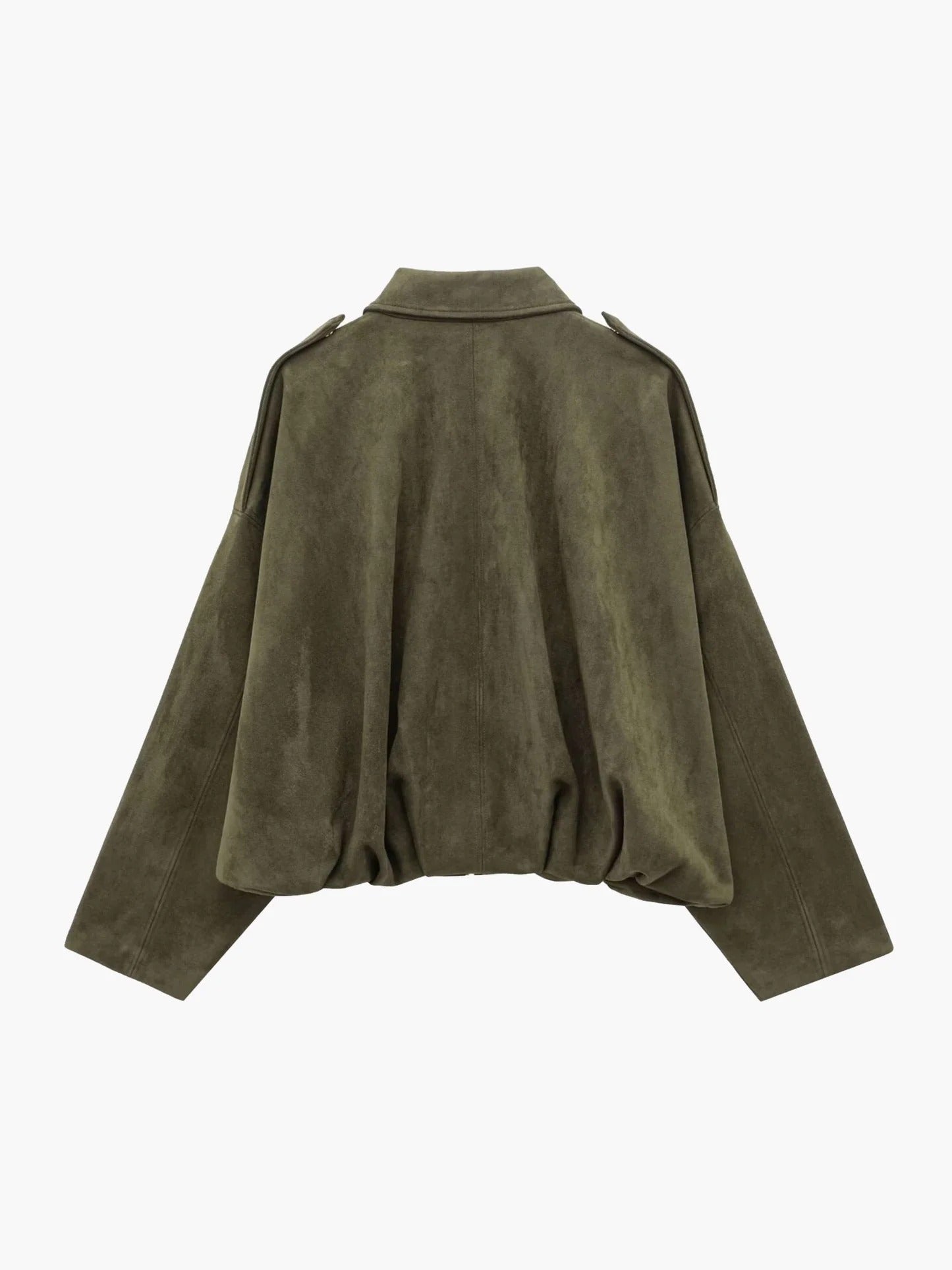 Sorelle Women's Faux Suede Bomber Jacket – Structured Collar Versatile Style 1