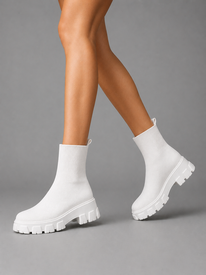 Sorelle Women's Sock Boots – Stretch Fit Chunky Sole for Winter Comfort 1