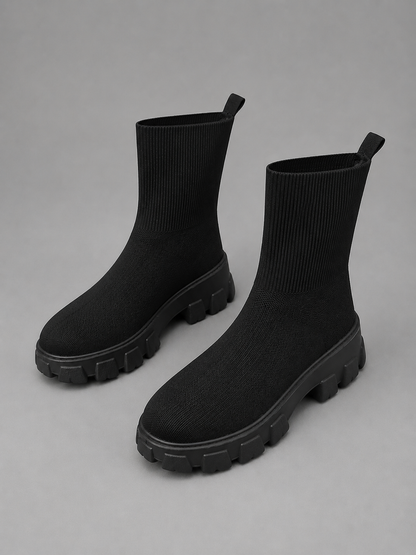 Sorelle Women's Sock Boots – Stretch Fit Chunky Sole for Winter Comfort 3