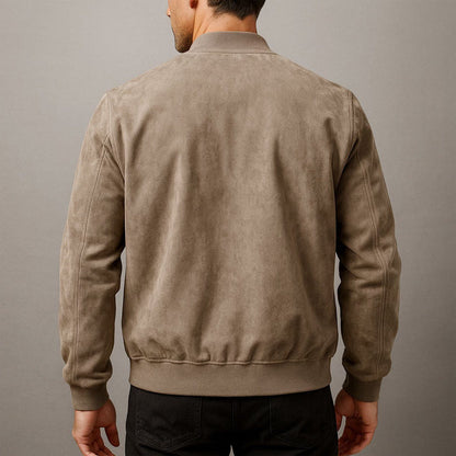 Soren Men's Bomber Jacket – Slim Fit Suede for Casual Style 1