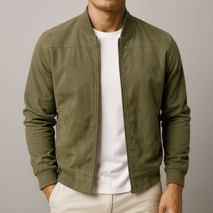 Soren Men's Bomber Jacket – Slim Fit Suede for Casual Style 3
