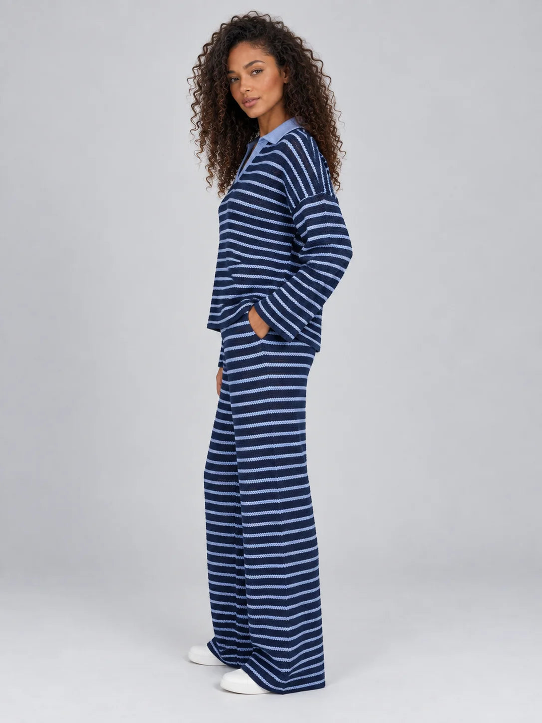 Striped Knit Lounge Set – Chic Comfort for Everyday Living 2
