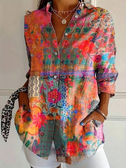 Talia Women's Colorful Blouse – Vibrant Print Comfortable Fit 1