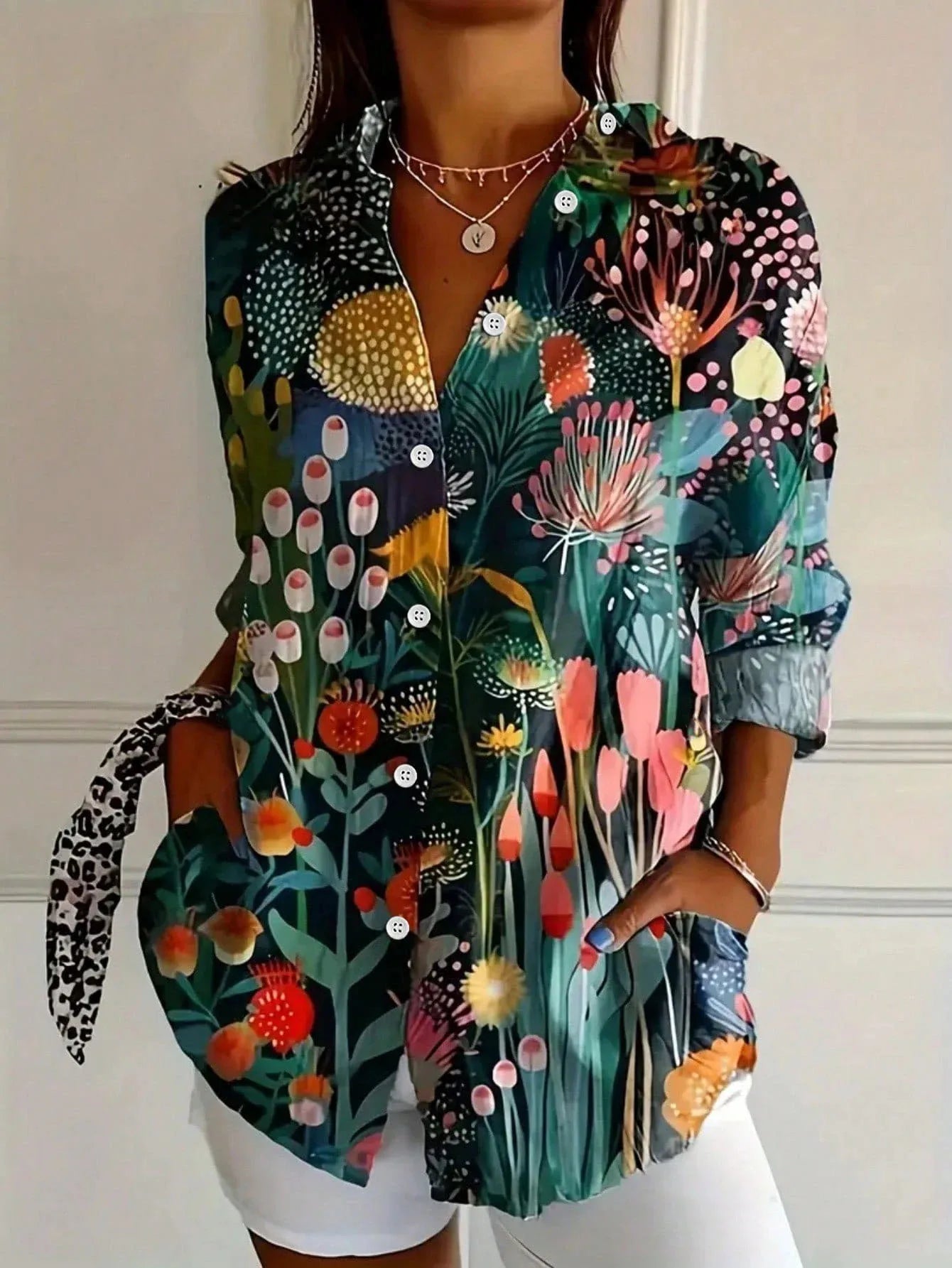 Talia Women's Colorful Blouse – Vibrant Print Comfortable Fit 2