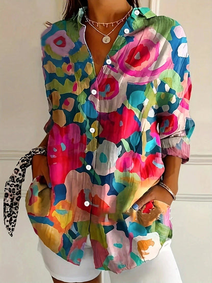 Talia Women's Colorful Blouse – Vibrant Print Comfortable Fit 4
