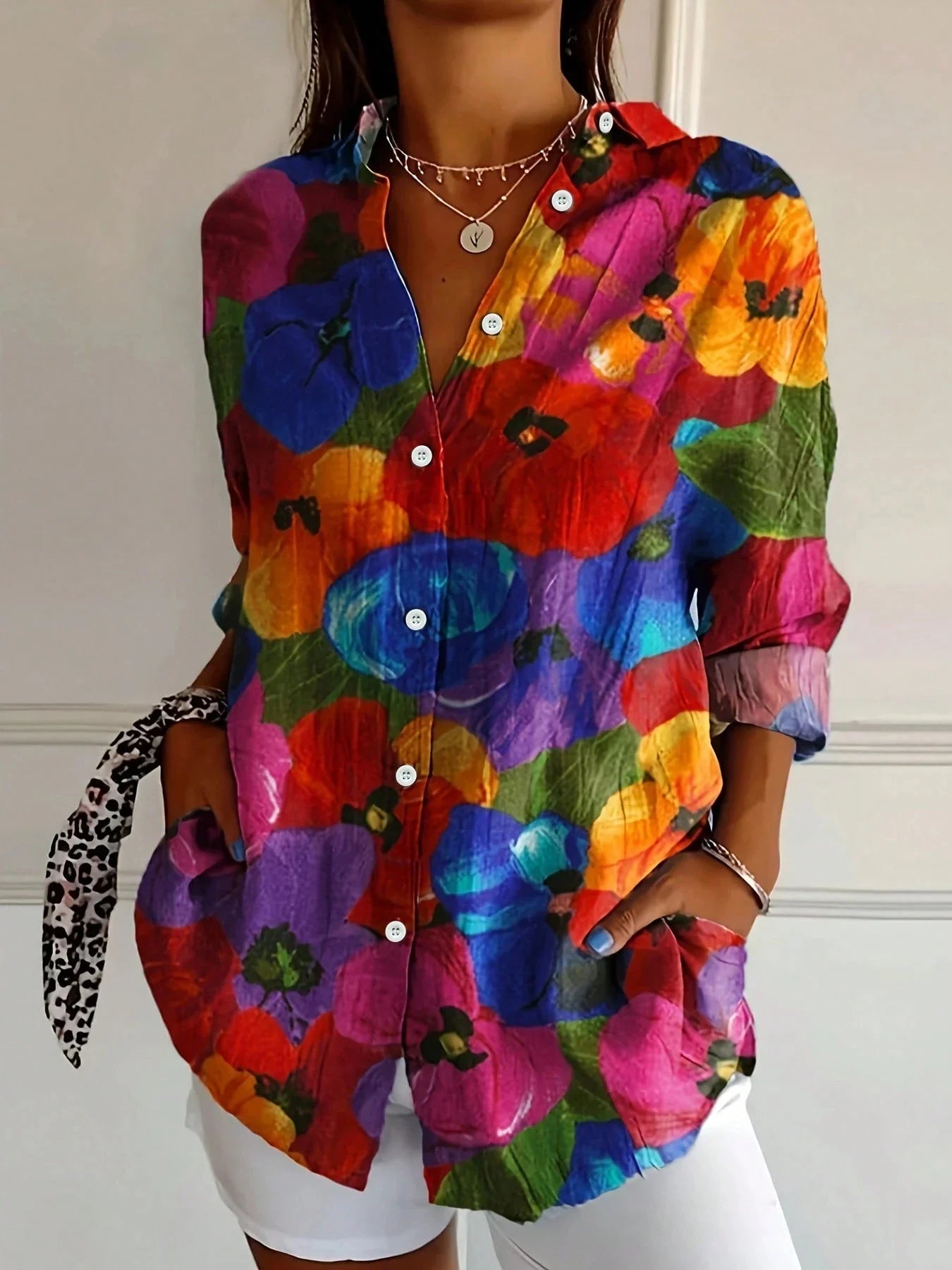 Talia Women's Colorful Blouse – Vibrant Print Comfortable Fit 5