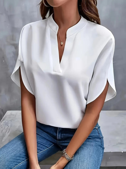 Thalina Women's Blouse – Elegant V-Neck Design for All-Day Comfort 1