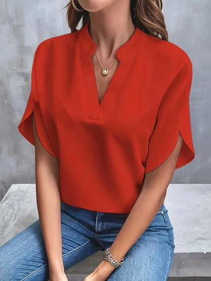 Thalina Women's Blouse – Elegant V-Neck Design for All-Day Comfort 4